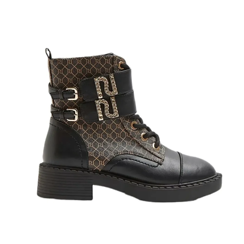 NWT River Island Brown Monogram Boots Sz 8